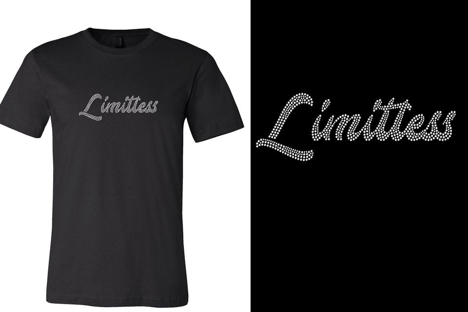 Rhinestones Limitless script 1-color stones Unisex t-shirt