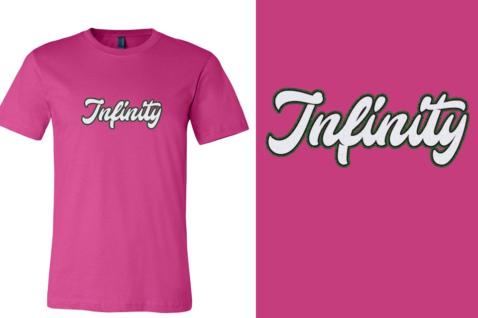 Infinity script text 3-color glitter Unisex t-shirt