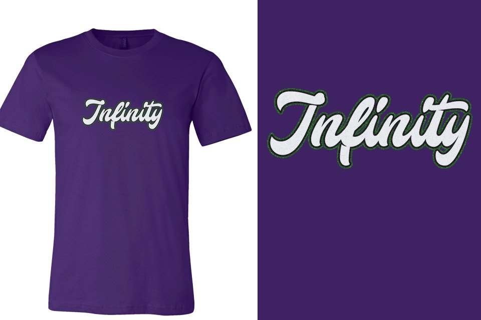 Infinity script text 3-color glitter Unisex t-shirt