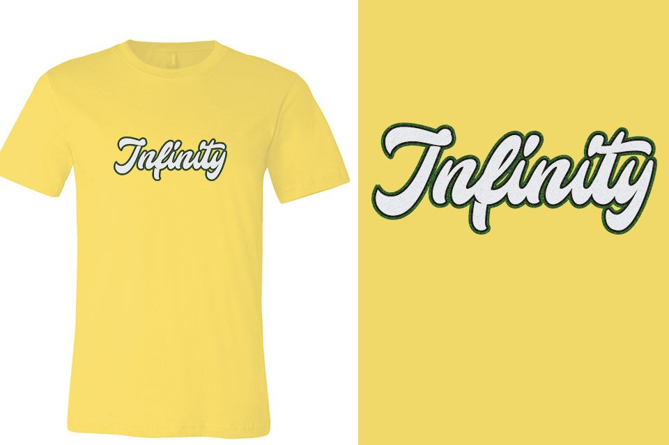 Infinity script text 3-color glitter Unisex t-shirt