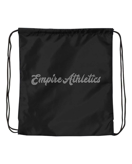 Rhinestones Empire Athletics script text 1-color stones Drawstring Bag