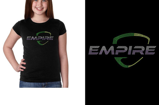 Rhinestones EMPIRE Athletics 4-color stones logo Girls' Princess T-Shirt