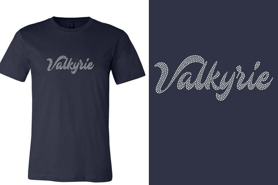 Rhinestones Valkyrie script 1-color stones Unisex t-shirt