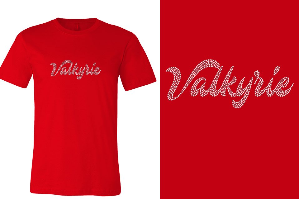 Rhinestones Valkyrie script 1-color stones Unisex t-shirt