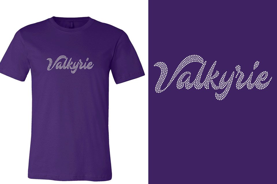 Rhinestones Valkyrie script 1-color stones Unisex t-shirt