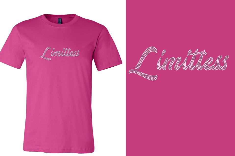 Rhinestones Limitless script 1-color stones Unisex t-shirt