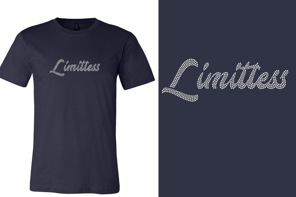 Rhinestones Limitless script 1-color stones Unisex t-shirt