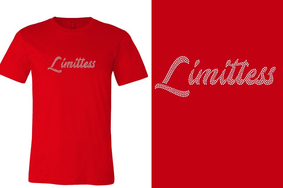 Rhinestones Limitless script 1-color stones Unisex t-shirt