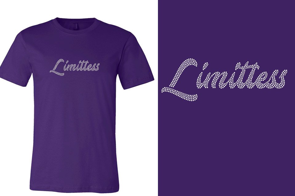 Rhinestones Limitless script 1-color stones Unisex t-shirt