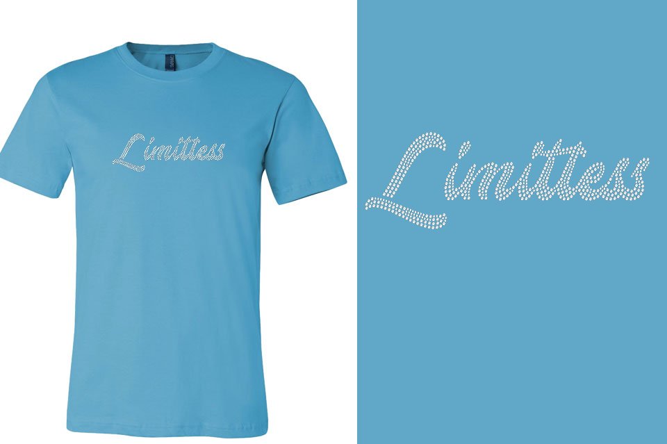 Rhinestones Limitless script 1-color stones Unisex t-shirt