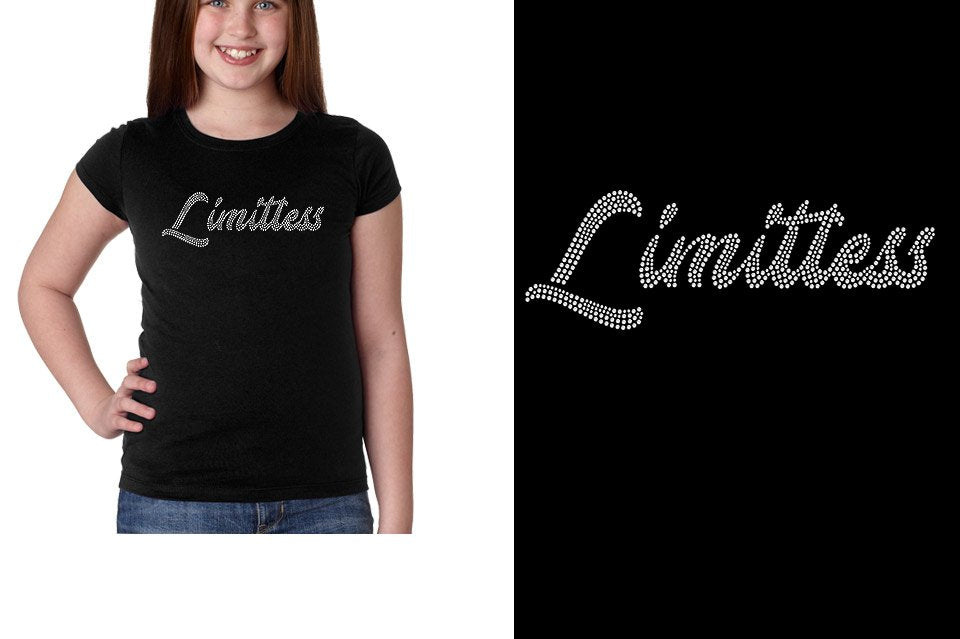 Rhinestones Limitless script 1-color stones Girls' Princess T-Shirt