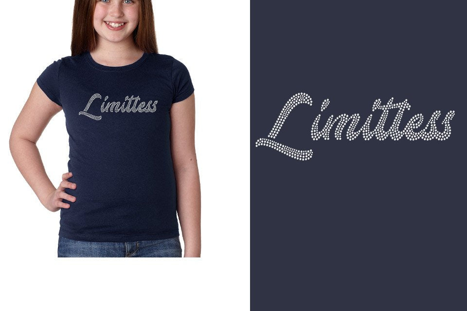 Rhinestones Limitless script 1-color stones Girls' Princess T-Shirt
