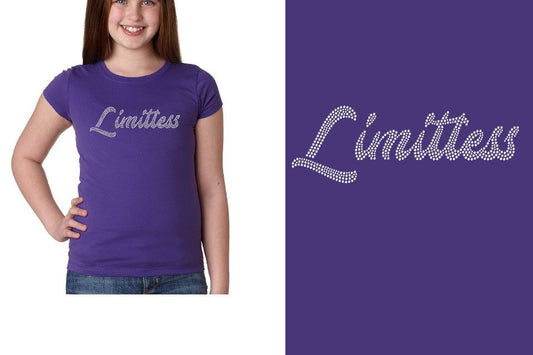 Rhinestones Limitless script 1-color stones Girls' Princess T-Shirt