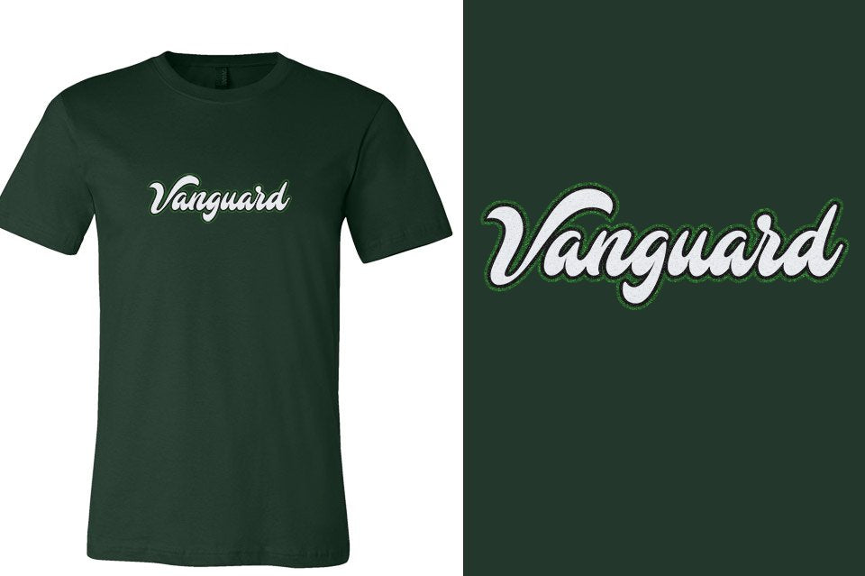 Vanguard script text 3-color glitter Unisex t-shirt