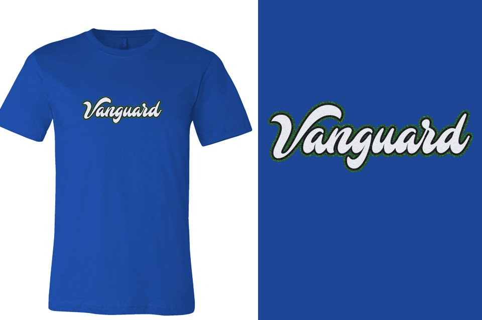Vanguard script text 3-color glitter Unisex t-shirt