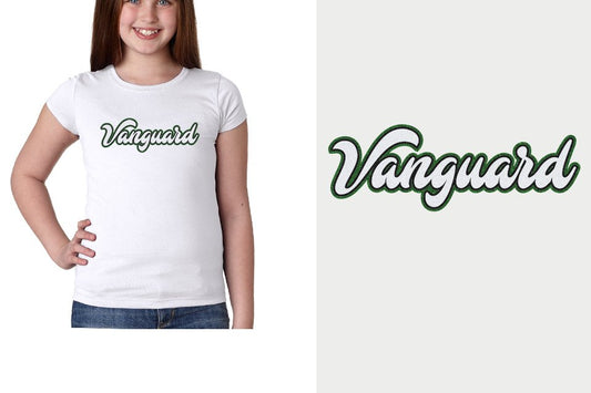 Vanguard script text 3-color glitter Girls' Princess T-Shirt