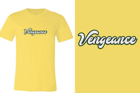 Vengeance script text 3-color glitter Unisex t-shirt