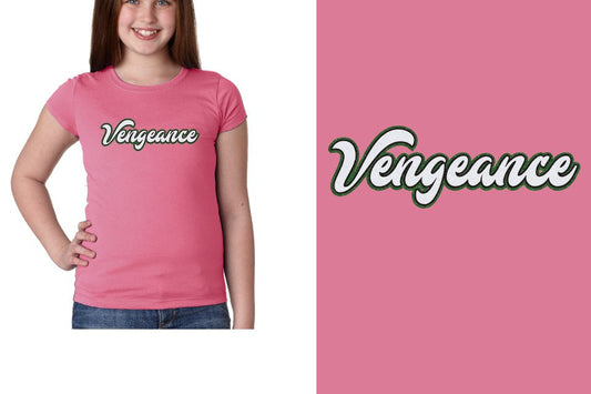 Vengeance script text 3-color glitter Girls' Princess T-Shirt