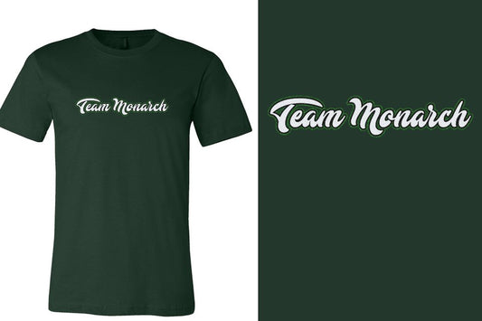 Team Monarch script text 3-color glitter Unisex t-shirt