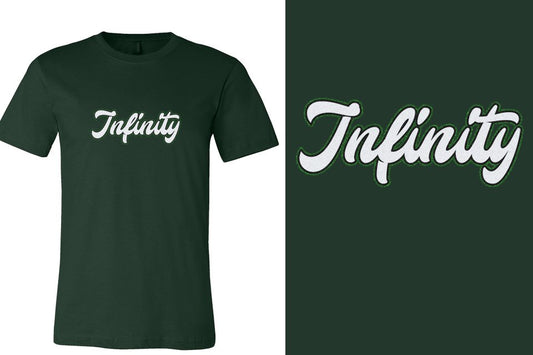 Infinity script text 3-color glitter Unisex t-shirt