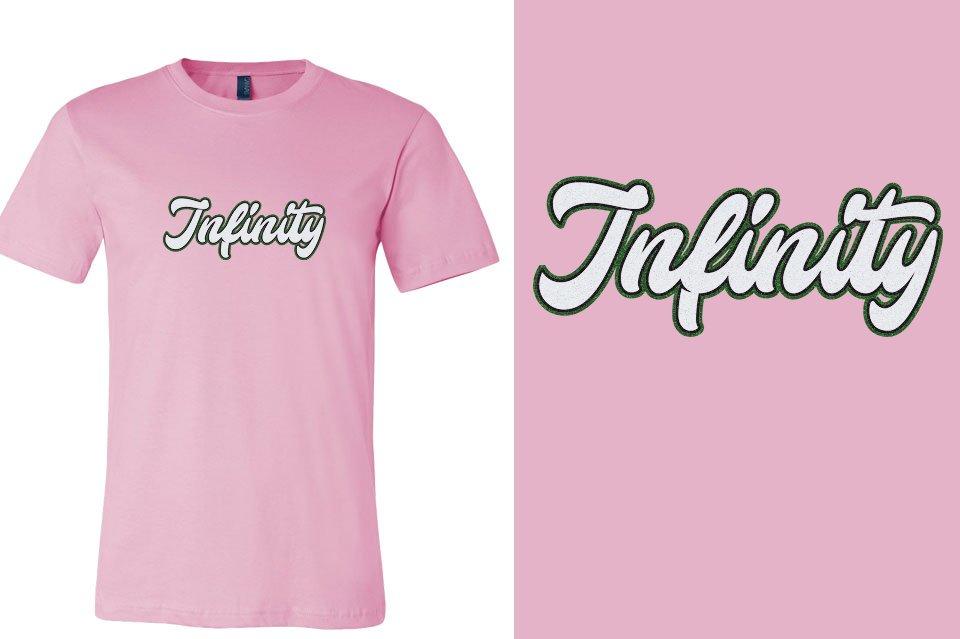 Infinity script text 3-color glitter Unisex t-shirt