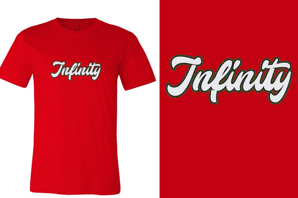 Infinity script text 3-color glitter Unisex t-shirt
