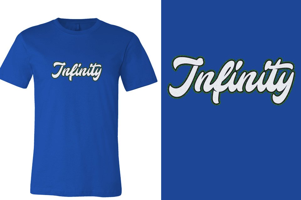 Infinity script text 3-color glitter Unisex t-shirt