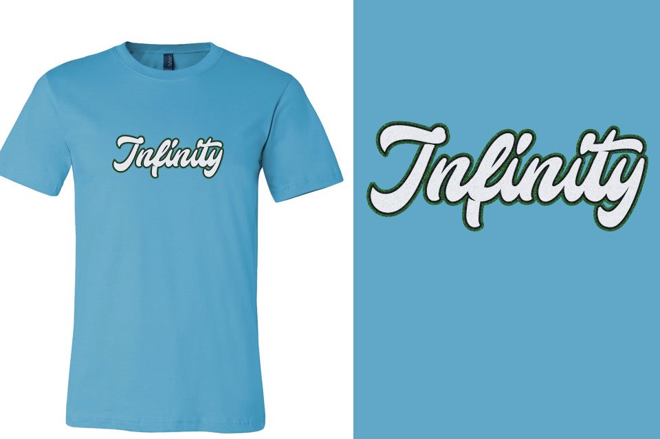 Infinity script text 3-color glitter Unisex t-shirt