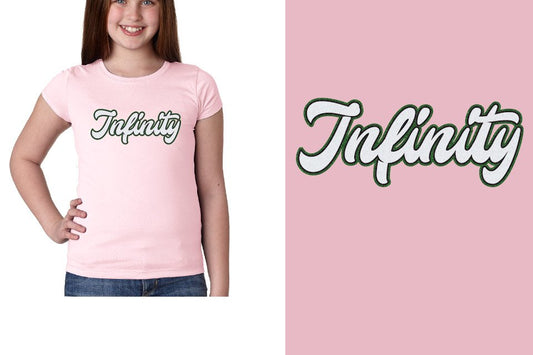 Infinity script text 3-color glitter Girls' Princess T-Shirt