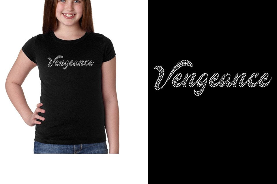 Rhinestones Vengeance script 1-color stones Girls' Princess T-Shirt