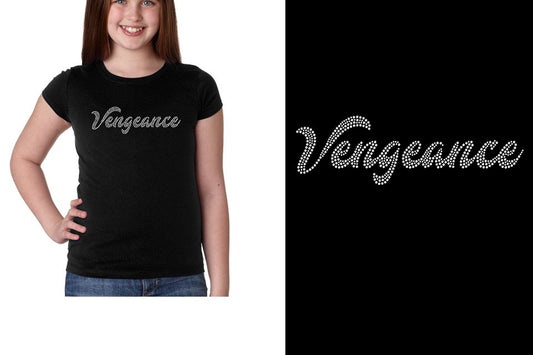 Rhinestones Vengeance script 1-color stones Girls' Princess T-Shirt