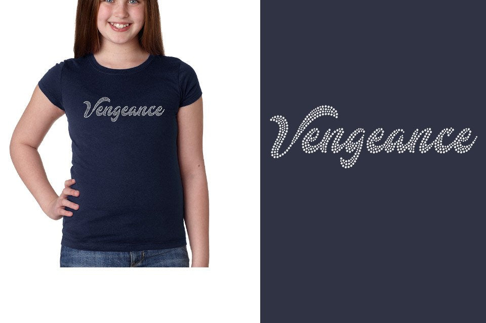 Rhinestones Vengeance script 1-color stones Girls' Princess T-Shirt